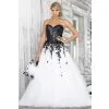 Wholesale 2013 Plus Size Dresses Black White Lace Sweetheart Strapless A-Line Wedding Dresses