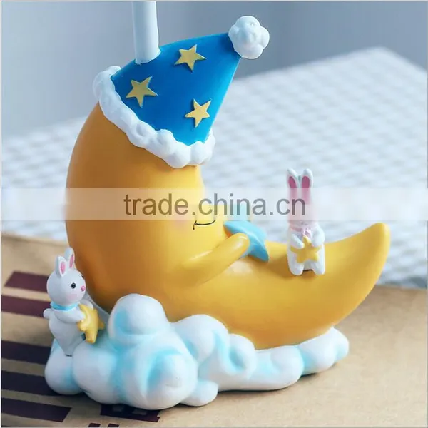 Creative Children Cartoon Moon Shaped Resin Led Table Lamp photo-2