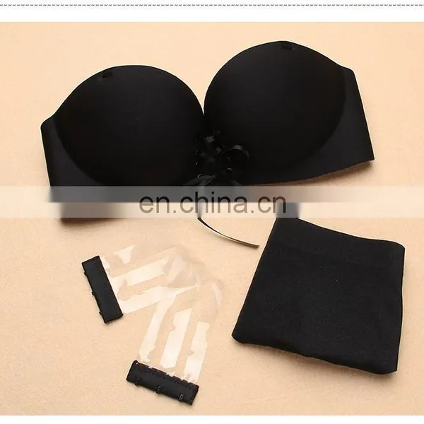 Women Bra Fashion 3/4 Cup Brassiere Wire Free Strapless Push Up Bra Sexy Bra for Wedding Transparent Straps Party Bra photo-3