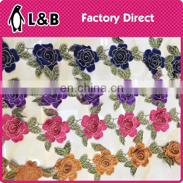 Ningbo-China Polyester Lace Embroidered Eyelet Flower 3d Lace photo-2