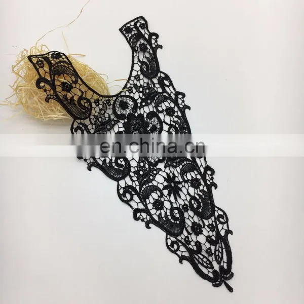 OLN14768 OLN14768 Elegant Black Neck Lace Design Ladies Suit Chemical Neck Design Lace photo-2