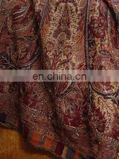 Wool Jacquard Shawls With Beadwork