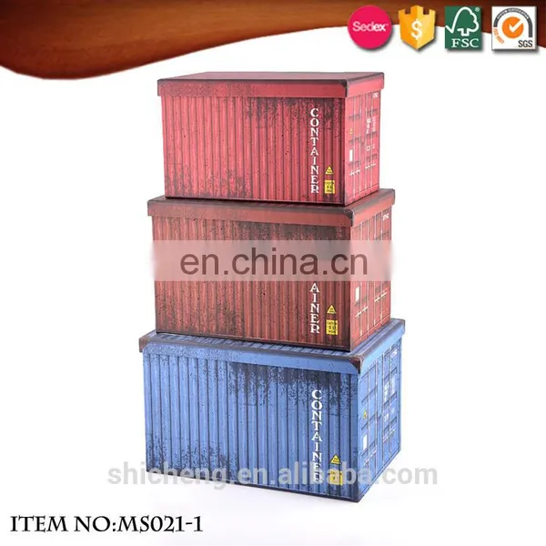 Container Shape Hard Cardboard Storage Box