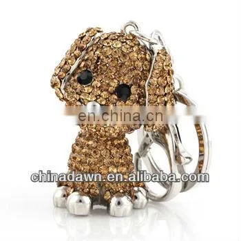 Handbag Pendant Poodle Keychain Rhinestone Dog Keychain CD-KD022