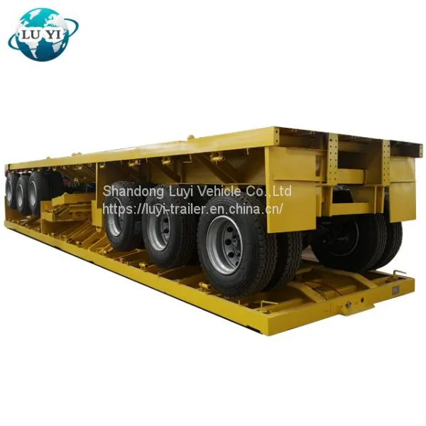 3 Axle 40 Feet Flatbed Container Semi Truck Trailer Made In China photo-3