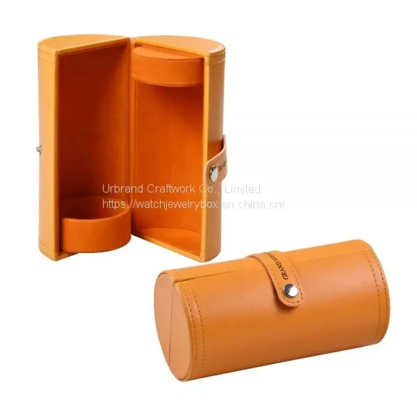 Luxury Pu Leather Perfume Packaging Paper Box Creative Design Round Perfume Box photo-2