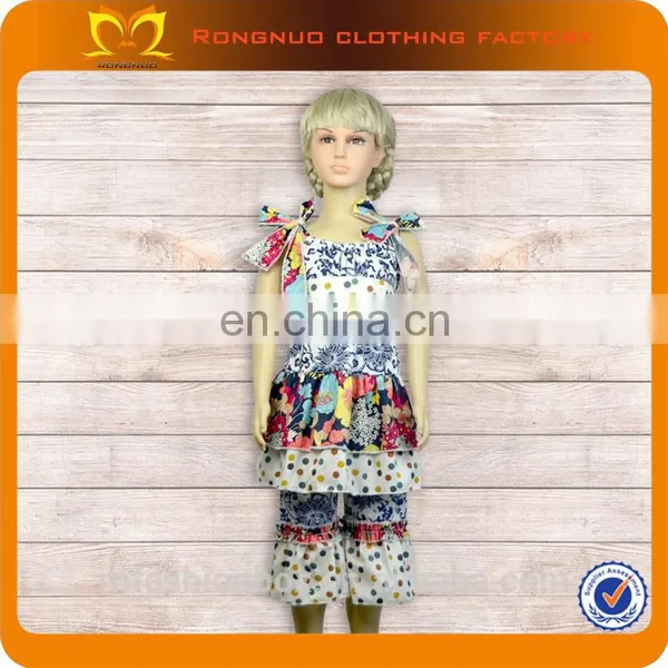 Latest Fashion Summer Dresses Pants 3 Pcs/set 2019 Baby Persnickety Remake Pajamas China Posh Boutique Clothing Manufacturers photo-2
