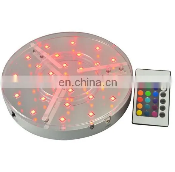 6 Inch Crystal 7 Colors Changed Led Light Base With Rechargeable Battery
