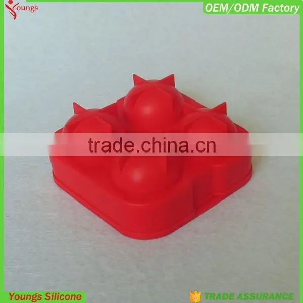 2016 New High Quality 4 Cavity Ball Shape Silicone Ice Cube Tray / Silicone Ball Shape Ice Cube Tray Mold/Silicon Ice Ball Mould photo-2