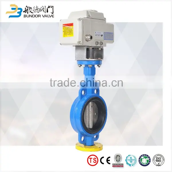 CI/DI DN300 Quick Switch Electric Motorized Wafer Type Butterrfly Valve With Flange Connection photo-3