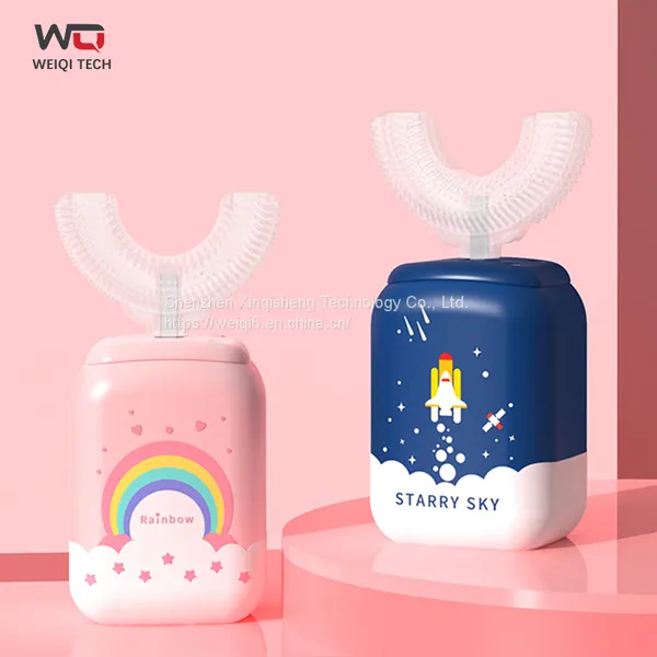 Cheap Replace Brush Electric Toothbrush Remover Slim Sonic Rainbow u Type Cartoon Child Electric Toothbrush Kids photo-2