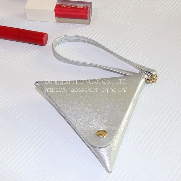 PU Triangle Coin Purse Storage Bag Mini Handbag Customizable LOGO photo-3