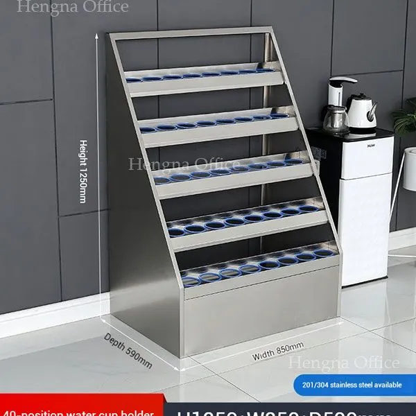 School Water Bottle Storage Cabinet | With Blue Protective Rings & Safe Edging | Classroom Student - Manufacturer photo-3