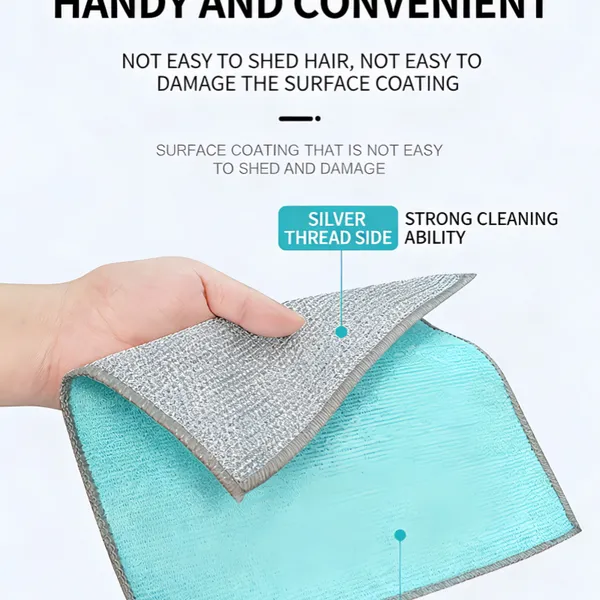 Magic Cleaning Cloth Thickened Double -sided Metal Steel Wire Rags Kitchen Dish Clean Tools photo-2
