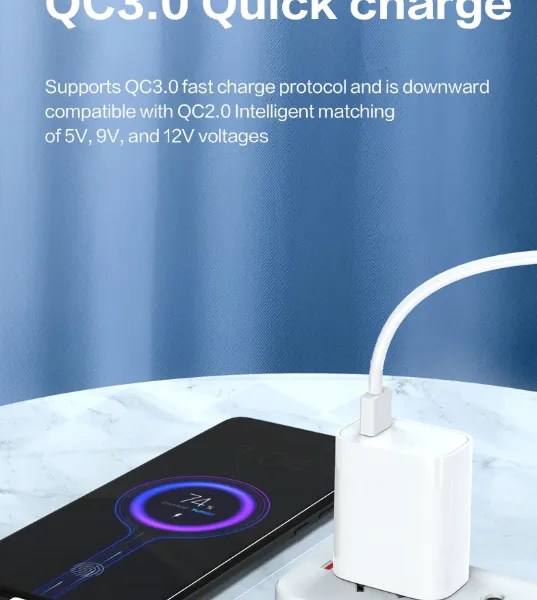 20W PD QC3.0 Fast Charging Dual USB Wall Adapter for Smartphones photo-1