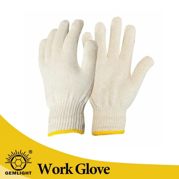 Wholesale White Cotton Work Gloves Comfortable Knitted Safety Gloves for Warehouse Packing Handling and Farm Use photo-2