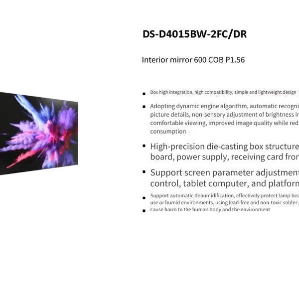 Hikvision Ds-d4015bw-2fc/dr Indoor Small-pitch Full-color Led Indoor Display Screen photo-4