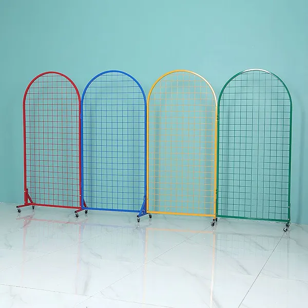 Grid Mobile Display Stand, Home Living Room Partition, Exhibition Accessories Multi-item Hanging and Storage Rack photo-2