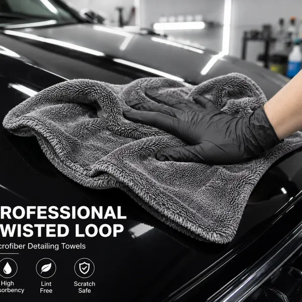 800GSM Microfiber Twisted Loop Detailing Towels | High Absorbency Car Drying Towels | Wholesale Auto Detailing Supplies