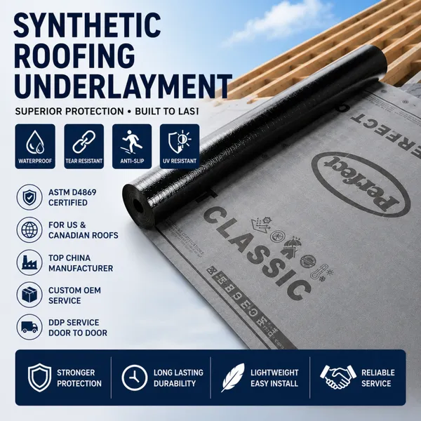 Synthetic Roofing Underlayment for Residential and Commercial Roofing Systems