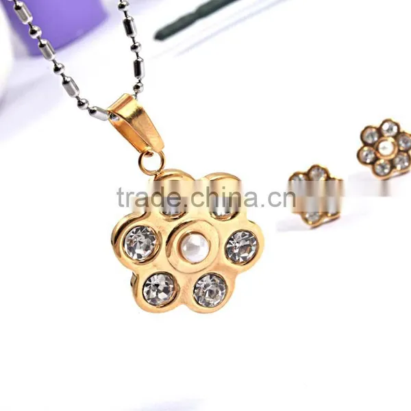2016 Trending Products Stainless Steel Jewelry Gold Jewelry Set photo-3
