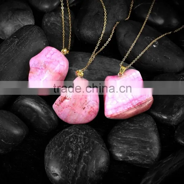 Charm Pink Cyrstal Diffuser Necklace Wholesale photo-4