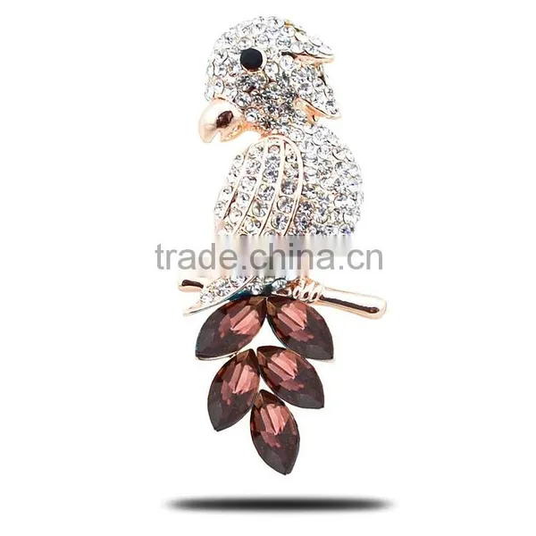 Fashion Bird Shape Parrot Rhinestone Brooch Wedding Invitation photo-2