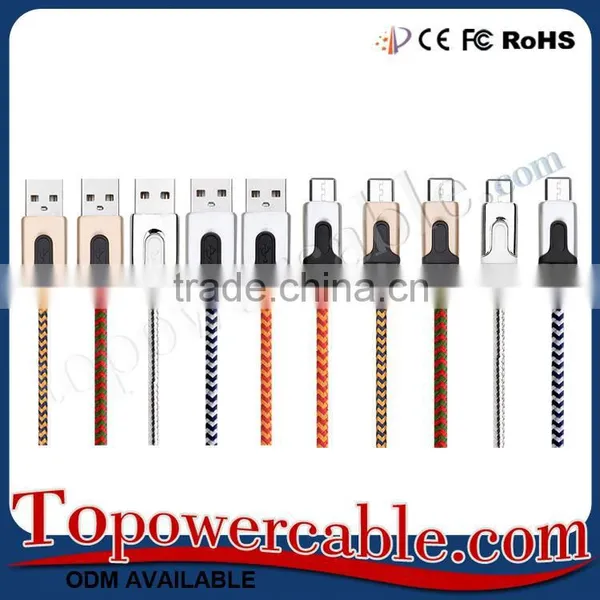 Hot Mobile Phone Accessories Alloy Nylon Braided Usb Data Transfer Cord Cable photo-5