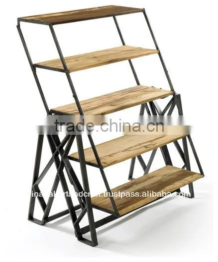 Vintage Industrial Furniture Dining Table Bookcase