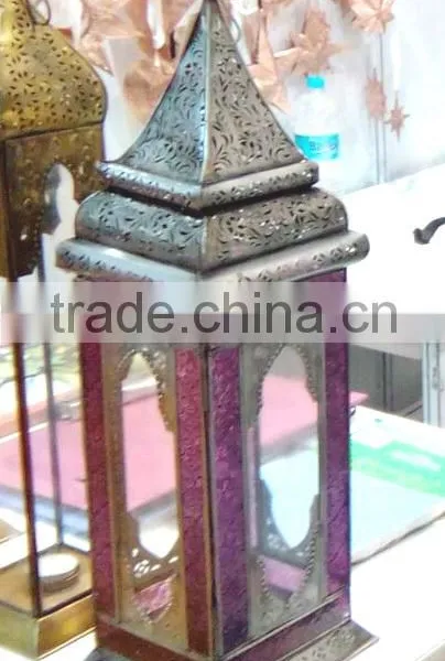 Candle Lantern Colour Glass Lantern Sp-428