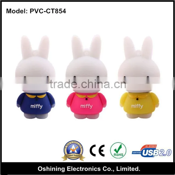 Lovely Custom Rubber Rabbit Shape Buy Wholesale Usb Pen Drive 2.0(PVC-CT854) photo-3