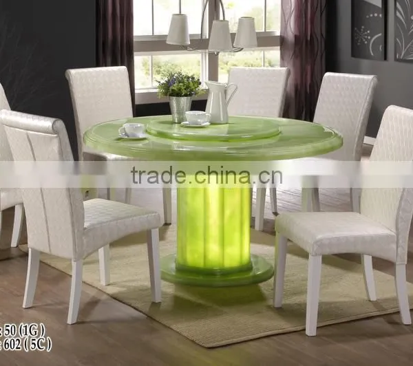 2015 Latest Stainless Marble Top Table Cushion Solid Wood Chair for Singapore photo-2