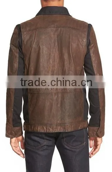 Black Pocket Turkish Leather Jacket photo-2