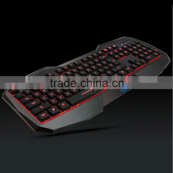 2015 New LED Illuminated Ergonomic Gaming Keyboard USB Multimedia Backlight Backlit Ultra-thin Keyboard photo-3