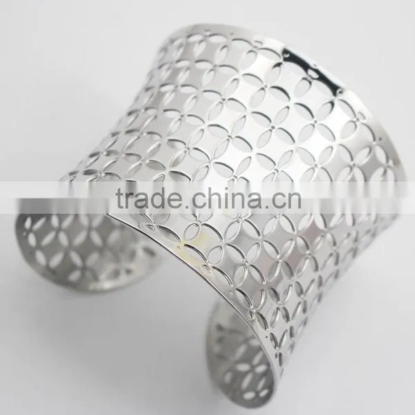 2016 Fashion Custom Silver Stainless Steel Jewelry Big Cuff Bangle Bracelet For Sale photo-2