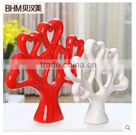 Ceramic Glazed Craft Hot Sale Tree Shape Ceramic Craft/office Decration photo-5