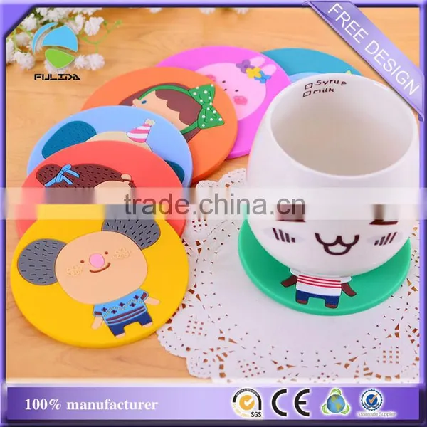 Colorful Soft Pvc Hotel Cafeteria Dining Logo Mixed Wholesales Cup Holder Mat photo-5