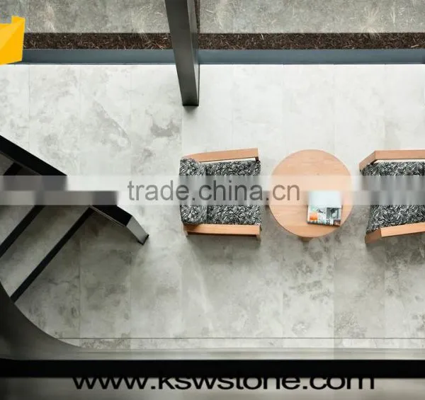 Ivory Grey Natural Limestone Tiles Cross Cut Vein Cut Antique and Polished photo-5