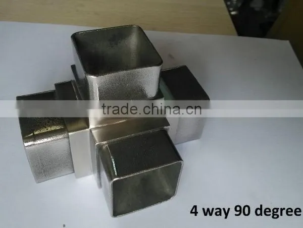 Stainless Steel Rectangular Tube Connector 50mm photo-4