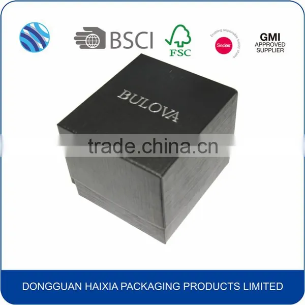 Black Texture Grain Paper Watch Gift Box photo-6
