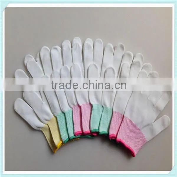 High-tech Electronics Industry Used 13 Gauge Knitted White Nylon Gloves 4131