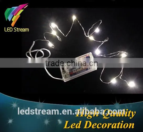 2AA Battery Powered 1M 10 Led Silver Color Copper Wire Mini Fairy String Light Lamp For Christmas Holiday Wedding Party photo-2
