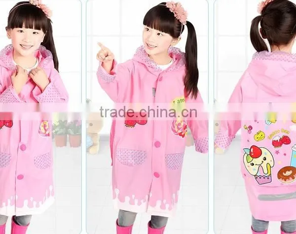 Children Cute Cartoon Animal Print Foldable Raincoat With Backpack Place photo-4