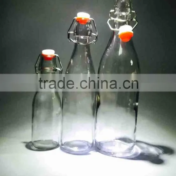 250ml High Quality Clear Empty Glass Cooking Olive Oil Bottle With Swing Top Lid photo-4