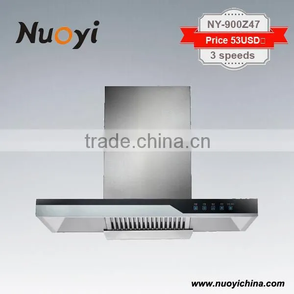 2016 Electric Kitchen Appliance Lighting Led Range Hood ss Filter Factory Price Cooking Equipment