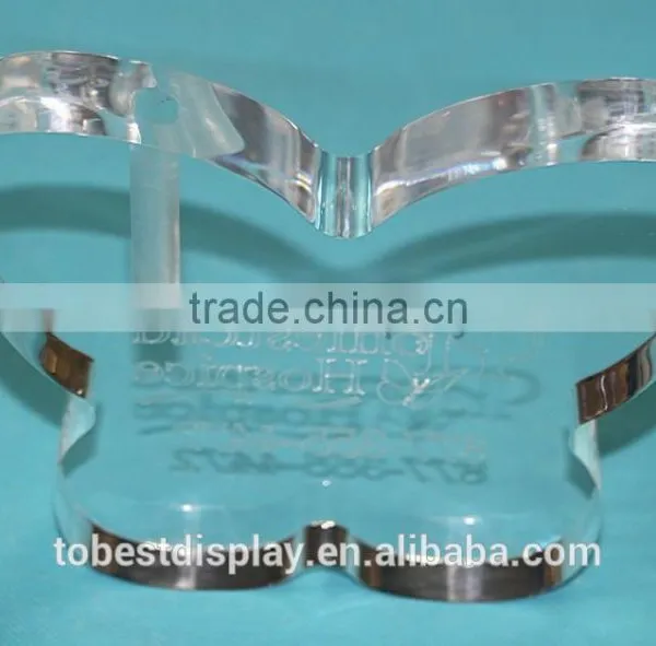Fashion Customized Luxury Butterfly Shaped Clear Acrylic Vases With Engraved Logo