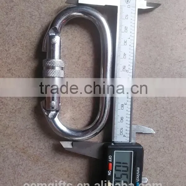 Classic Stainless Steel Oval Carabiner With Snap Hook For Climbing Use photo-3