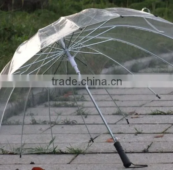 Fashion Promotion High Quality Environmental 16 k Pvc Plastic Umbrellas Transparen photo-3