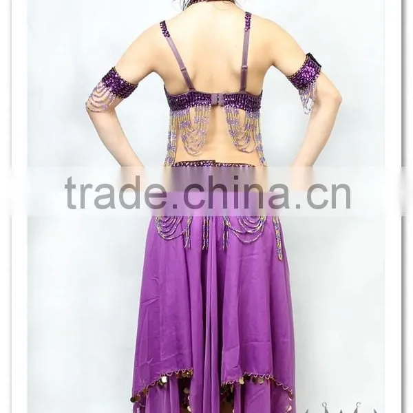 Wholesale Discount Blue Gold Coins Belly Dance Skirt (QZ001) photo-4