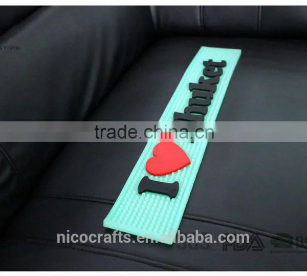 Save 10% Rectangle Soft Pvc Noctilucence Bar Mat, Custom Bar Spill Mat photo-4